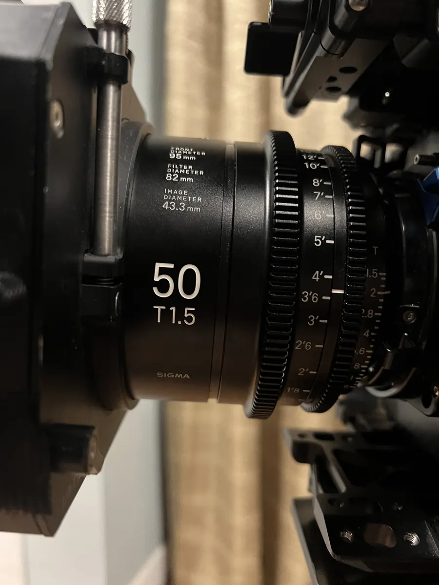 Cinema lens detail during Blood Brothers production