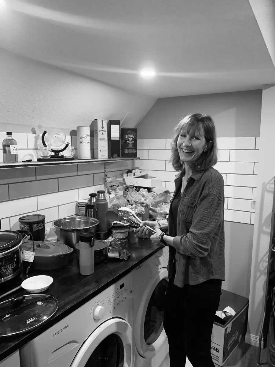 Kitchen preparation during The Letter production