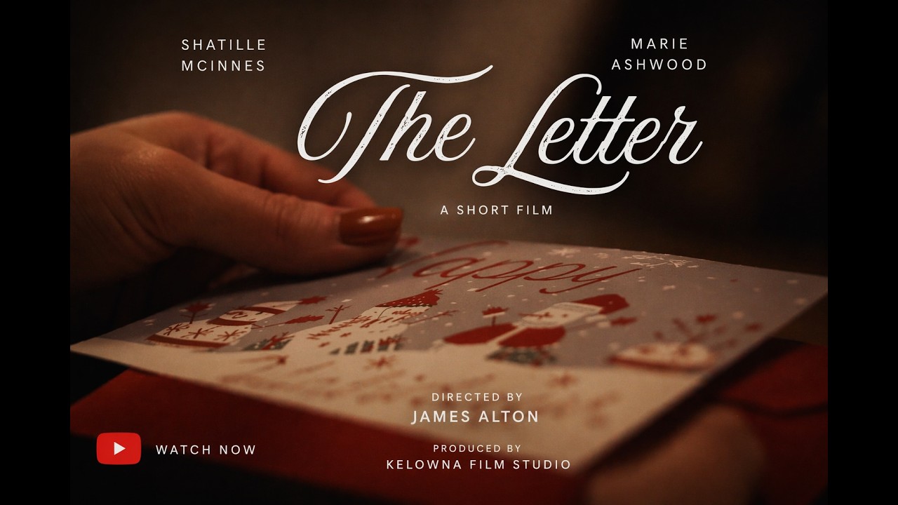 A hand rests on a Christmas letter in the title image for The Letter.