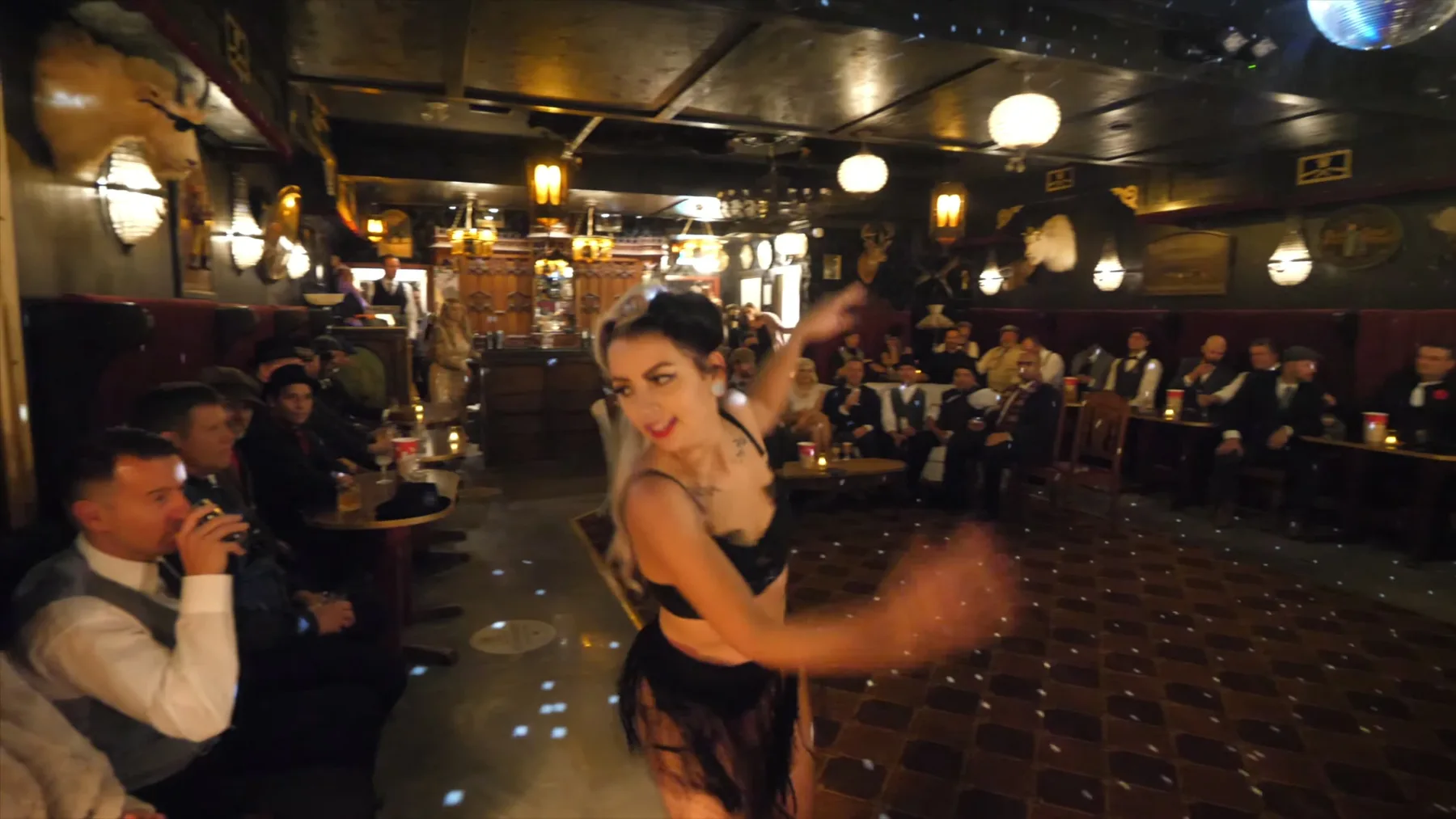 Restaurant floor and live entertainment texture from Vintage Rebel development footage.